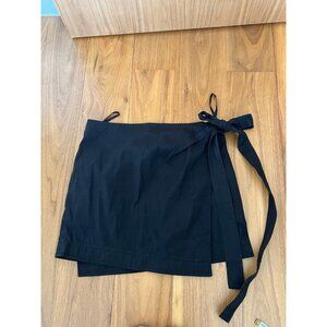 Theory Black Wrap Cotton Blend Skirt Sz 2